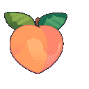 Animated Nudica peach logo.