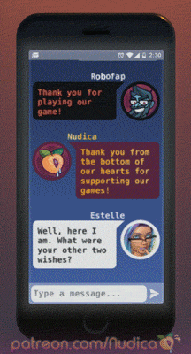 In game phone custom text messages.
